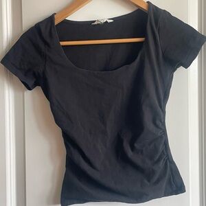 Aeropostale Black Scoop Neck Short Sleeve Top